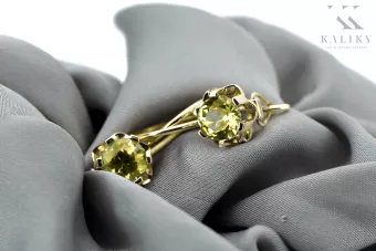  Žltý peridot 14k žlté zlato Vintage vec019y